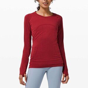 (0169) Lululemon Swiftly Tech Long Sleeve 2.0 Prep Red in Sz 6 **Crop